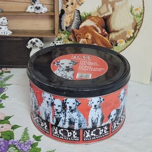 Vintage 1990s Disney 101 Dalmatians Collectible Metal Tin Canister